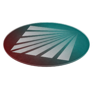 Planche À Découper White rays on burgundy teal