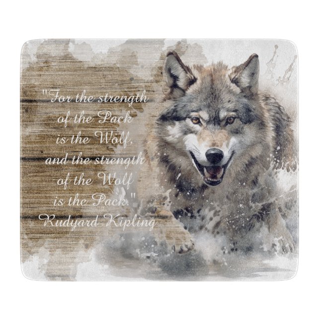 Planche À Découper Wild Wolf Quote (Devant)