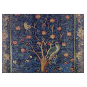 Planche À Découper William Morris Bois de Pic Tapisserie Oiseaux Flor