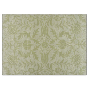Planche À Découper William Morris Borage damassé vert doux vintage