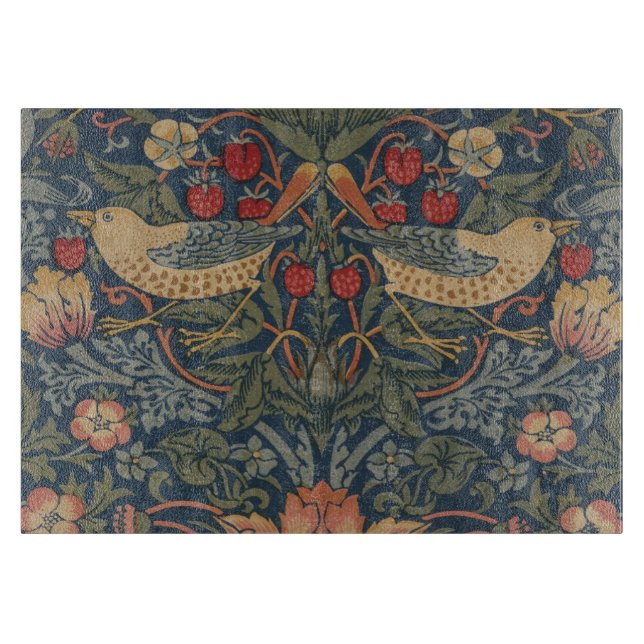 Planche À Découper William Morris Fraise Voleurs Oiseaux (Devant)