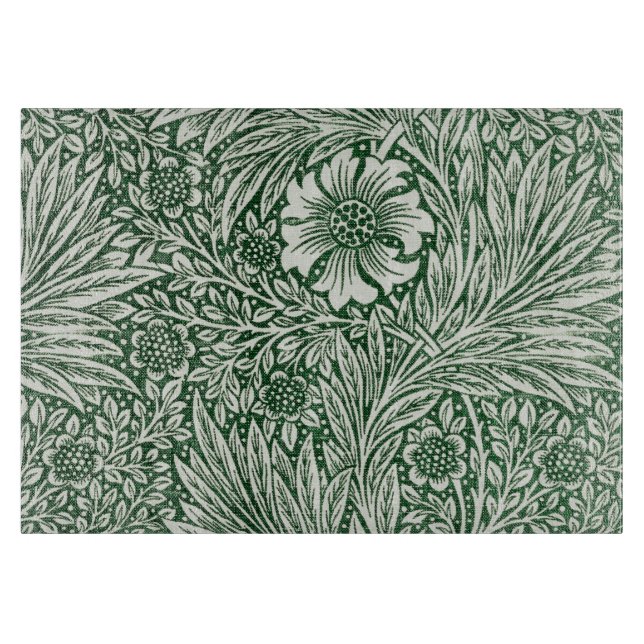Planche À Découper william morris marigold fleurs vertes (Devant)