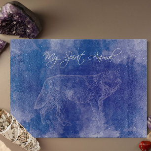 Planche À Découper Wolf Spirit Animal Bleu Décoratif Tableau de décou