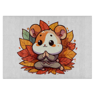 Planche À Découper Yoga de hamster automnal kawaii
