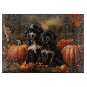 Planche À Découper Yorkipoo Chiot Automne Citrouille délice