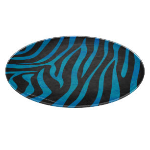 Planche À Découper Zebra Black et Blue Print