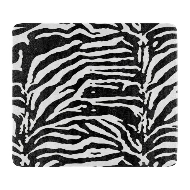 Planche À Découper Zebra Camouflage Motif artistique noir et blanc (Devant)