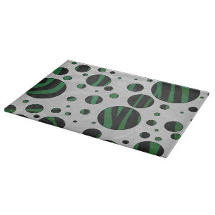Planche À Découper Zebra noir et vert Polka point