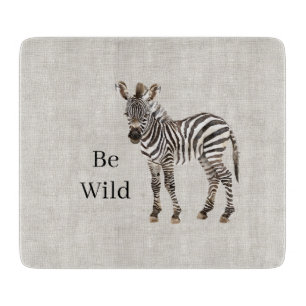 Planche À Découper Zèbre Safari Animal Fausse Linen