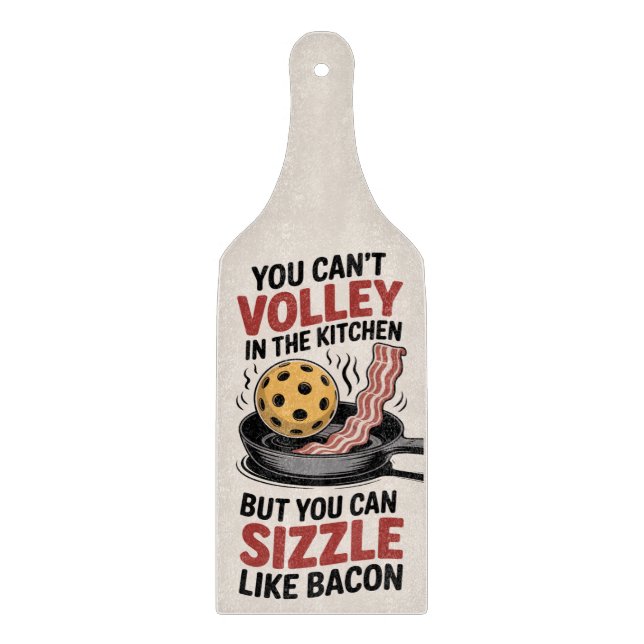 Planche À Découper Zone de cuisine de pickleball humour bacon (Devant)