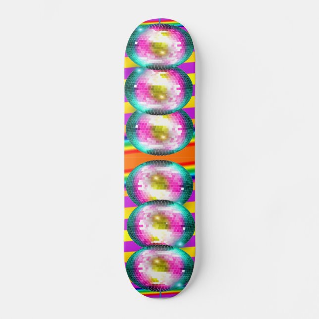 planche à roulette boules disco  skateboard (Front)