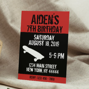 Planche à roulettes Invitation d'anniversaire, Pla