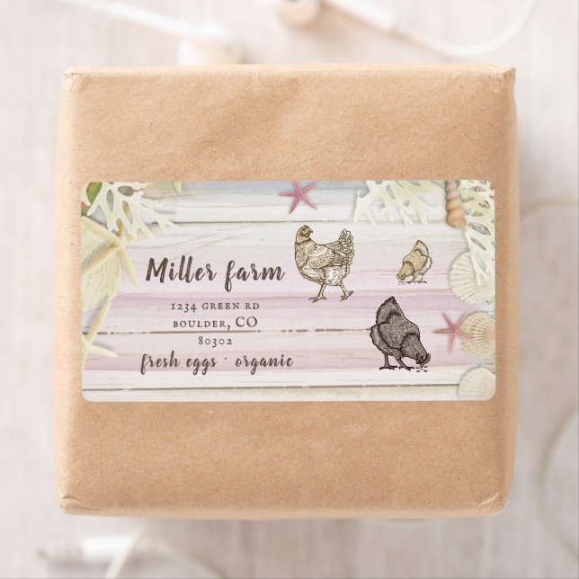 Planche côtière Bois Script rustique Oeuf Carton É (En situation)