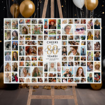 Planche de collage photo d'anniversaire 80 ans raf