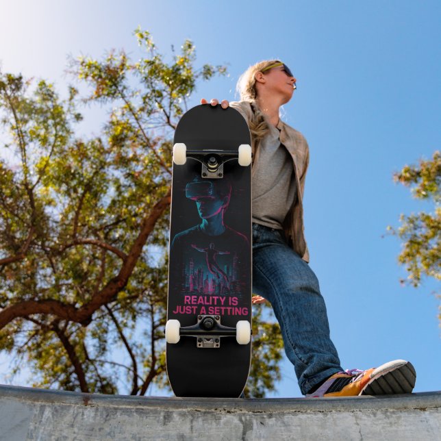 Planche de skateboard Cyberpunk VR Gamer | "La Réa (Extérieur 1)