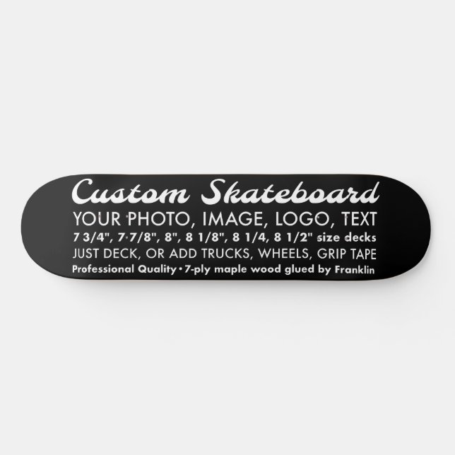 Planche de skateboard de 8,25 po sur mesure avec A (Horz)