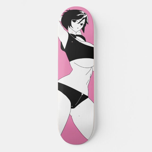 Planche De Skateboard De Fille Anime Surprise (Recto)