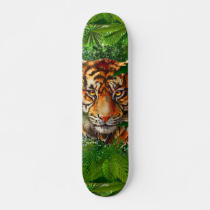 Planche de skateboard de tigres   Jungle Art Skate