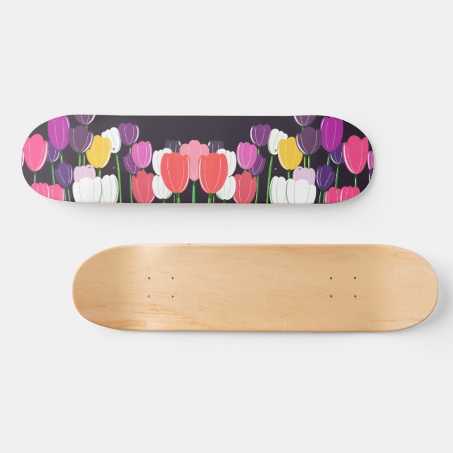Planche de skateboard en fleur de tulipe (Horz)