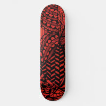 Planche de skateboard "Géométrique rouge"