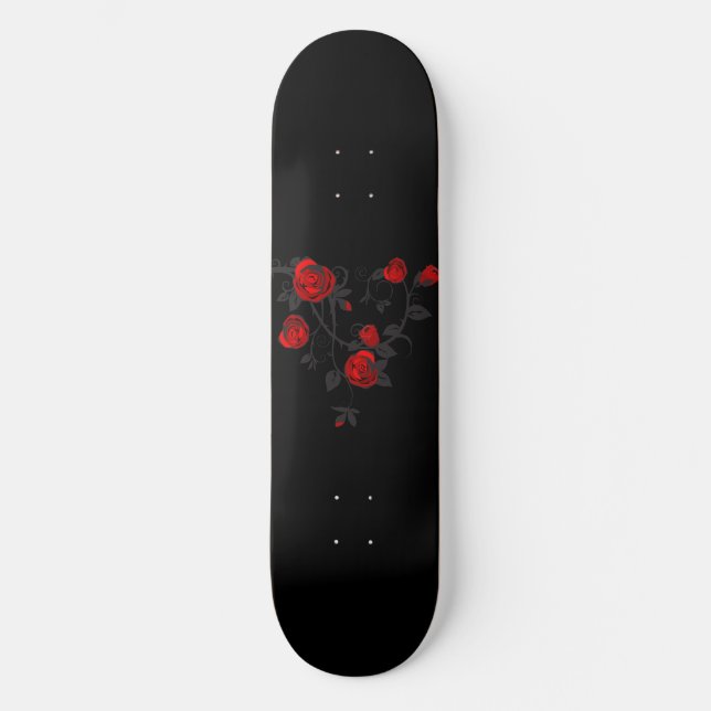 Planche de skateboard gothique Rose (Recto)