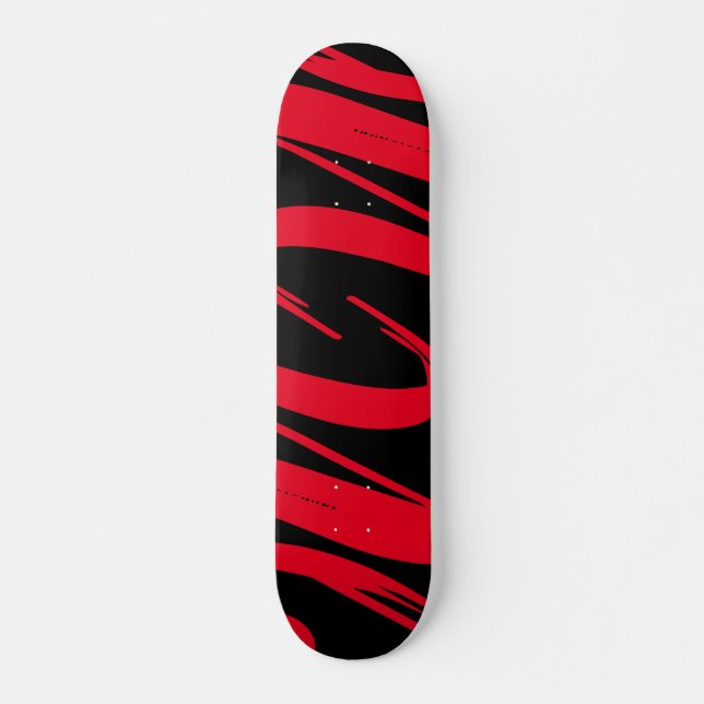 Planche de skateboard noir et rouge personnalisée (Devant)