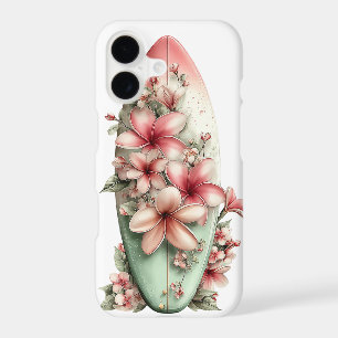 PLANCHE DE SURF D'ÉTÉ VERT PASTEL & FLEURS D'HIBIS