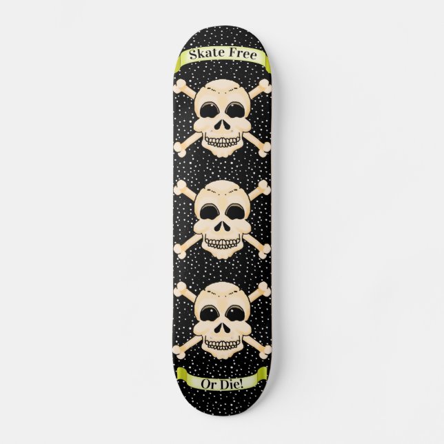 Planche Skull & Crossbones Skateboard (Recto)