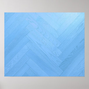 Plancher en bois bleu Abstrait Poster