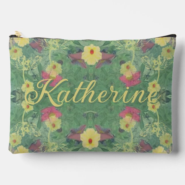 Plancher Floral avec nom Print Cut Sac à coudre (Recto)