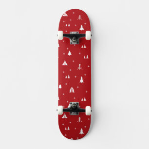 Planches à roulettes avec sapins de Noël et flocon