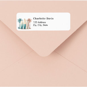 Planches de surf plage tropicale adresse de retour