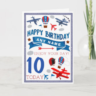 Plane Aeroplane Personalised Birthday Card