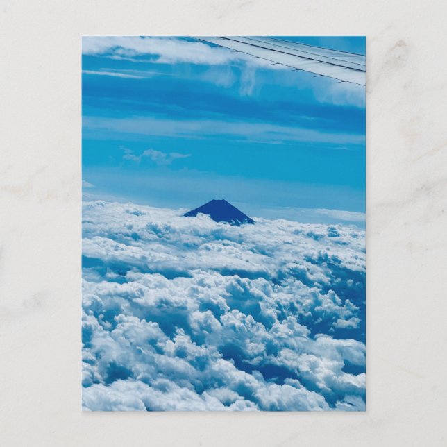 plane ahead of Fuji Japan journey Skyline Postcard (Front)