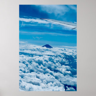 plane ahead of Fuji Japan journey Skyline Poster