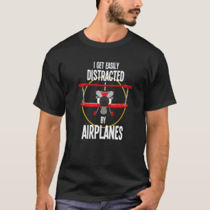 Plane Airplane Flying Pilot Aircraft Aviation Dist T-Shirt