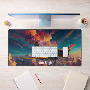 Plane amusante dans des nuages colorés