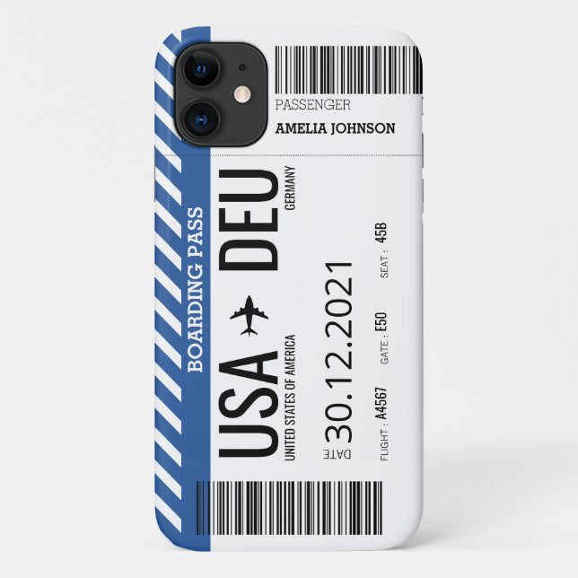 Plane Boarding Ticket (Personalize) Case-Mate iPho Case-Mate iPhone Case (Back)