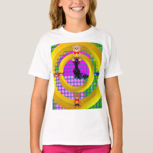 Plane Bowtie on Modern Pink Blocks T-Shirt