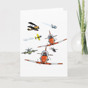 Plane Cartoons Greeting Card