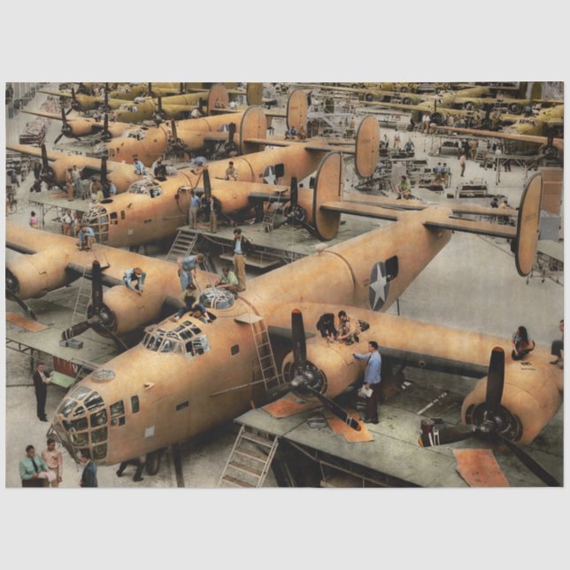 Plane - Factory - The Great Liberator 1943 Tissue Paper (Front)