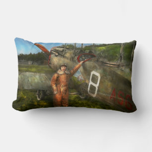 Plane - First One-Stop Flight Across the US - 1921 Lumbar Pillow