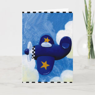 plane flying card