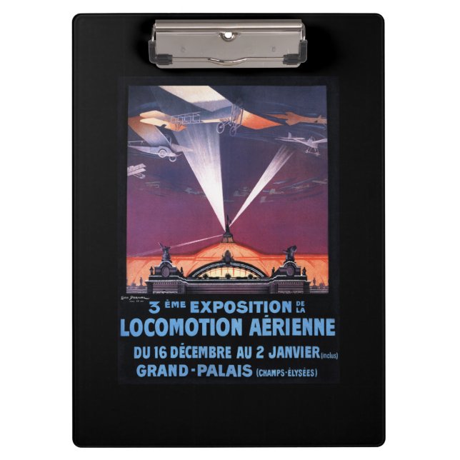 Plane Flying Over Searchlight Poster Clipboard (Front)