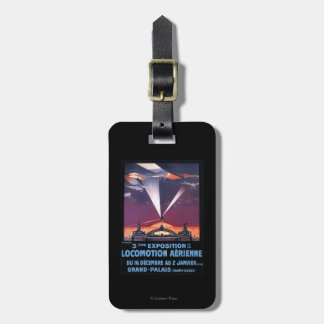 Plane Flying Over Searchlight Poster Luggage Tag