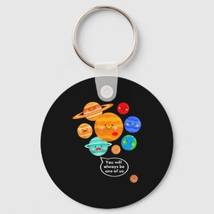 Plane Funny Cartoon Planets Never Forget Keychain