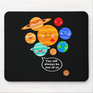 Plane Funny Cartoon Planets Never Forget Mouse Pad