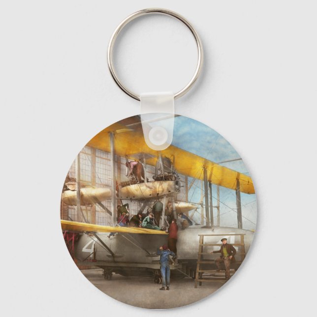 Plane - Getting ready for a long flight 1919 Keychain (Front)