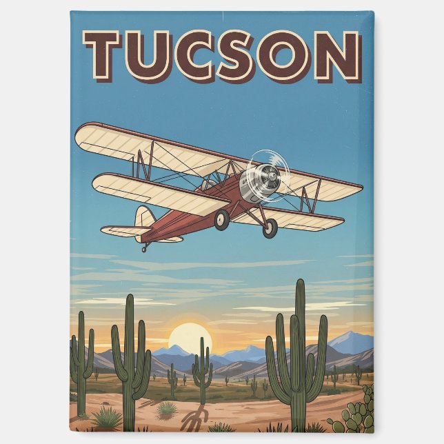 Plane in Tuscon Arizona Travel Magnet (Front)