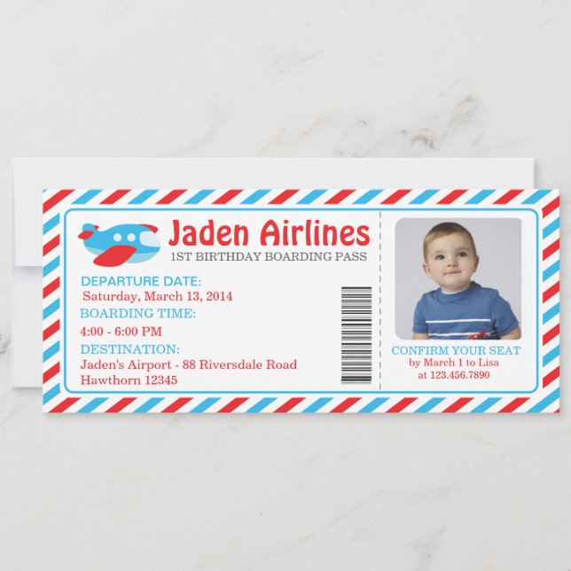 Plane Invitation Ticket / Plane Ticket (Front)